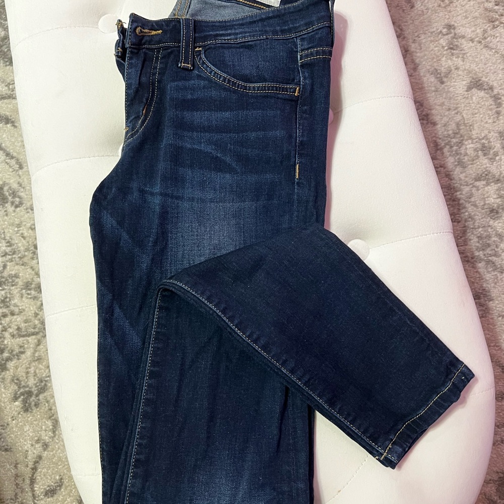 Blue Skinny Jeans with Rich Indigo Color and Textured Denim Fabric